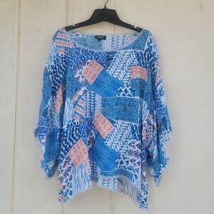 Tolani printed dolman sleeve Top wmns sz L